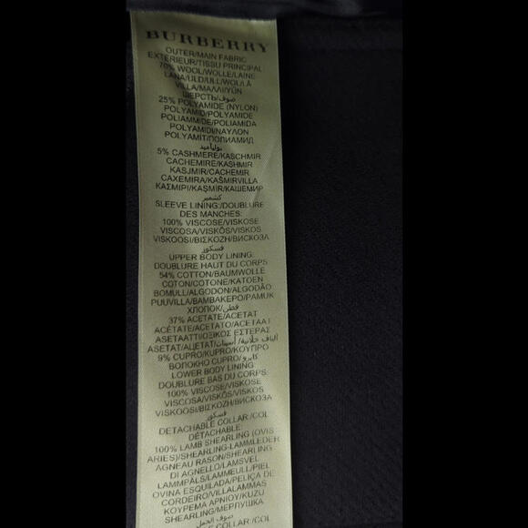 [SOLD] BURBERRY BRIT Women's Sz US 2 Navy Wool Double Breasted Peacoat Jacket - Picture 10 of 12